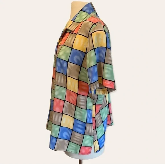 NOTATIONS XL Multicolored Women’s short sleeve blouse shirt - Picture 3 of 14